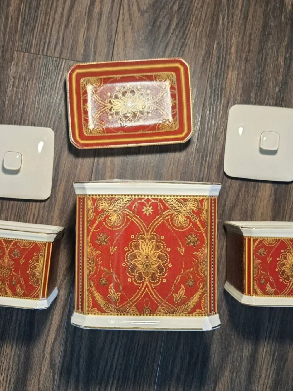 CHARTER CLUB (Macy's) Traditional Style Porcelain Bath Accessory Storage Set NWT